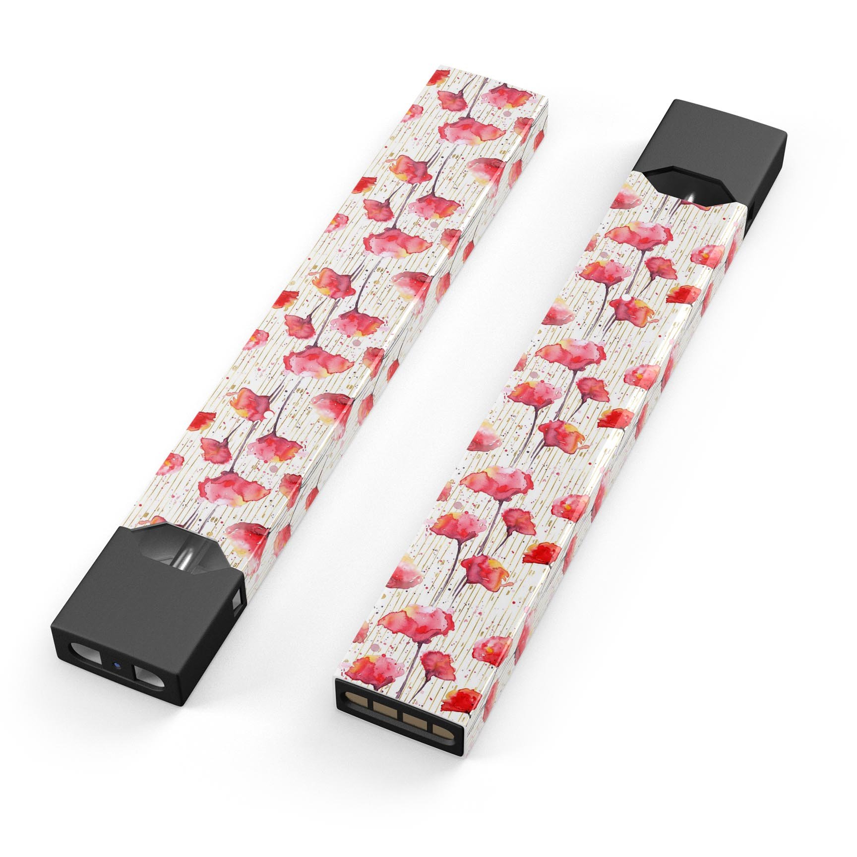 Karamfila Watercolo Poppies V14 skin-wrap for JUUL device, featuring vibrant poppy design and premium quality vinyl.
